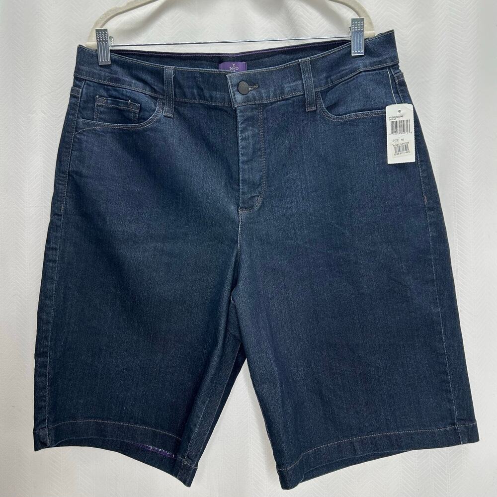 NYDJ blue denim jean shorts 16 NWT Bermuda modest